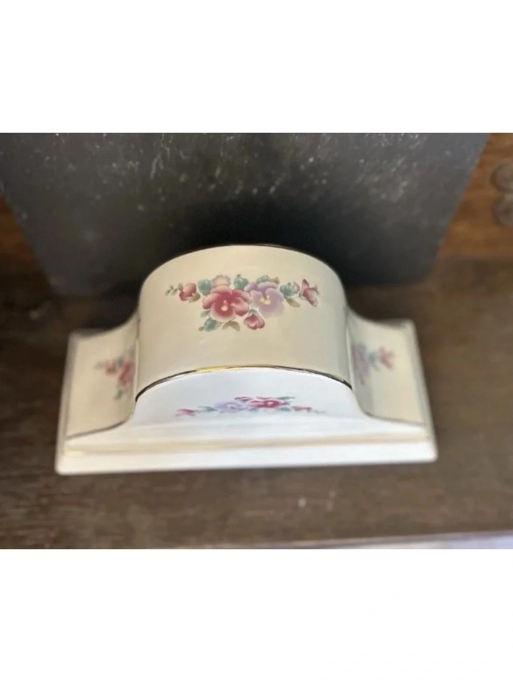 Godinger Vintage Porcelain Mantel Clock Floral Design